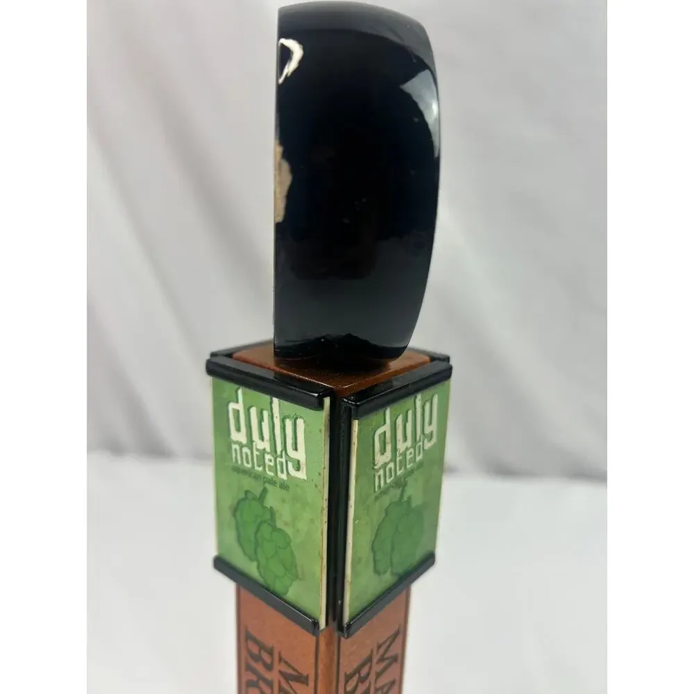 Mankato Brewery Duly Noted Pale Ale Beer Tap Handle Minnesota Wood Breweriana